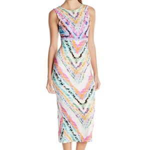 MARA HOFFMAN SWIM MIDI MULTICOLOR OPEN BACK DRESS SMALL